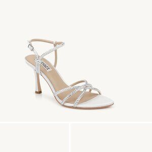 Badgley Mischka Julietta Satin Stiletto Sandals SZ 6.5